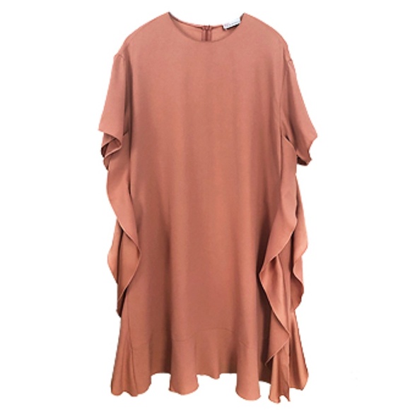 Red Valentino Ruffle Crepe Envers Satin Dress